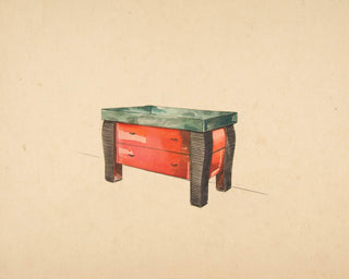 Perspective of a Red Lacquer Cabinet Print, 1936