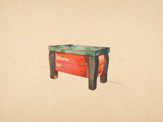 Perspective of a Red Lacquer Cabinet Print, 1936