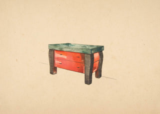 Perspective of a Red Lacquer Cabinet Print, 1936