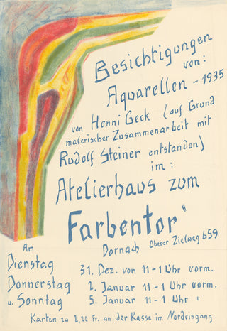 Henni Geck Swiss Exhibition Poster, 1935
