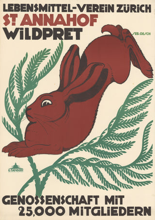 Sebastian Oesch Swiss Advertisement Poster I, 1914