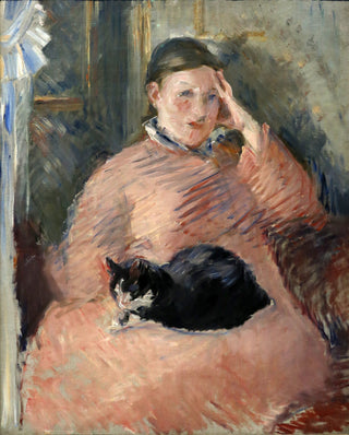 Donna Con Gatto Print, 1880