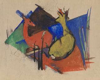 Two Deer Lying Down Print, 1916