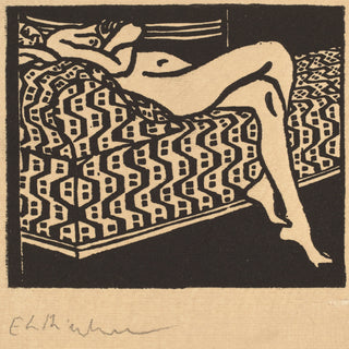 Nude Lying on a Sofa Print, 1905