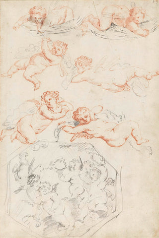 Studies of Putti Print, 1700-1800