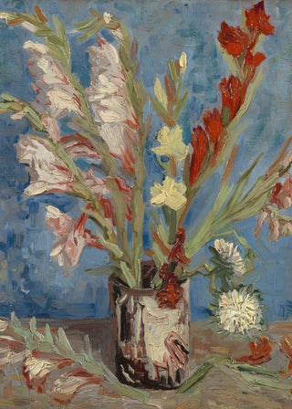 Vase with Garden Gladiolus & Chinese Asters Print, 1886