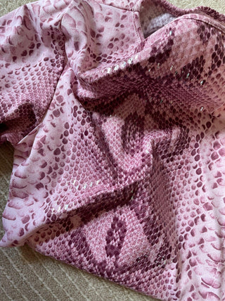 2000s Blugirl by Blumarine Pink Snakeskin Top, Made in Italy (XS)