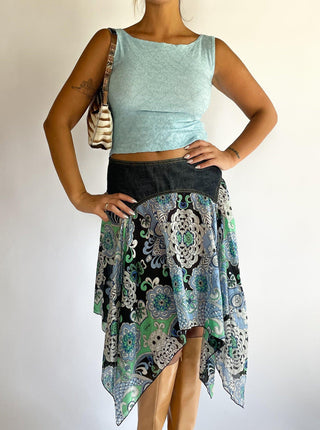 2000s Baby Phat Handkerchief Hem Skirt (3)