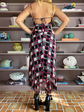 2000s Betsey Johnson Silk Bias Cut Dress (L)