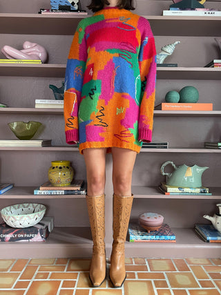 1992 Abstract Wool Blend Sweater (M)