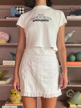 1990s-00s 'Goddess In Training' Baby Tee (L)