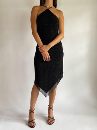 1990s-00s Caché Beaded Fringe Glitter Dress (10)