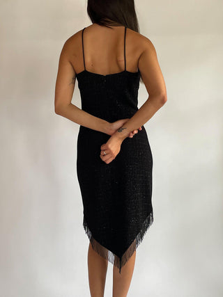 1990s-00s Caché Beaded Fringe Glitter Dress (10)