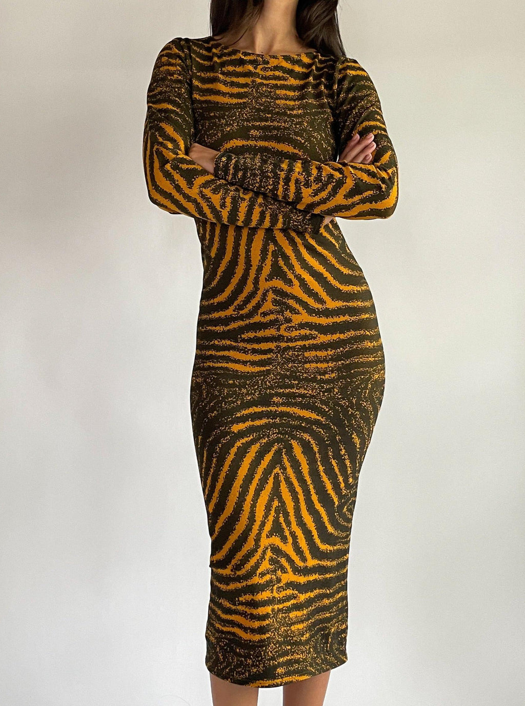 Wolford Thumbprint Bodycon Dress, Made in Austria (L) Abigail Bell