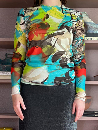 2000s Abstract Mesh Top (XS)