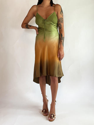 1990s-00s Ombre Silk Dress