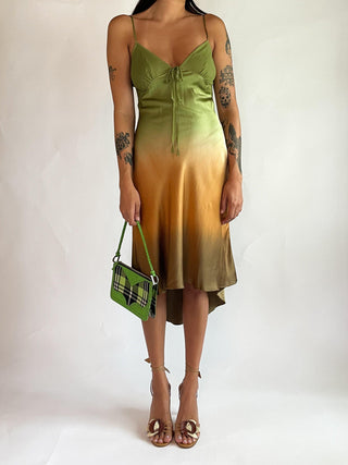 1990s-00s Ombre Silk Dress