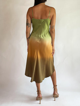 1990s-00s Ombre Silk Dress
