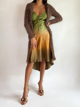 1990s-00s Fuzzy Duster Sweater Coat (S-M)