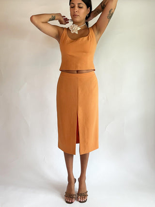 1990s Luca Luca 2 Piece Peach Set, Made in Italy (6)