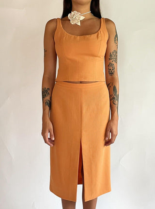 1990s Luca Luca 2 Piece Peach Set, Made in Italy (6)