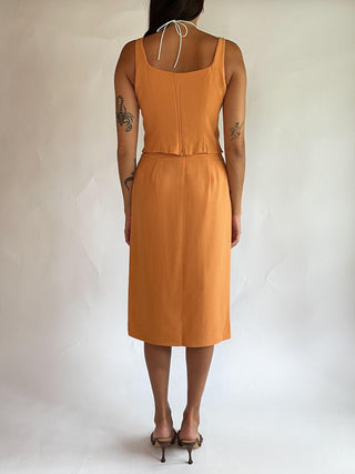 1990s Luca Luca 2 Piece Peach Set, Made in Italy (6)