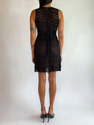 1990s Sheer Lace Mini Dress