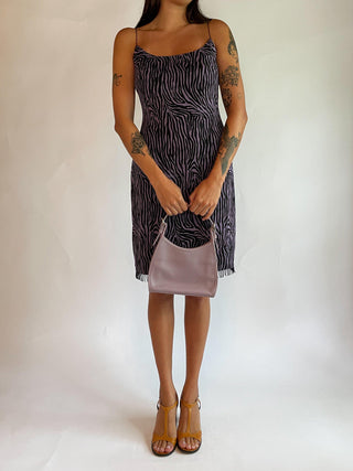 1990s-00s Silk Purple Zebra Dress with Beaded Fringe (6)