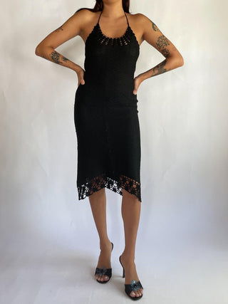 2000s Crocheted Halter Dress (4-6)