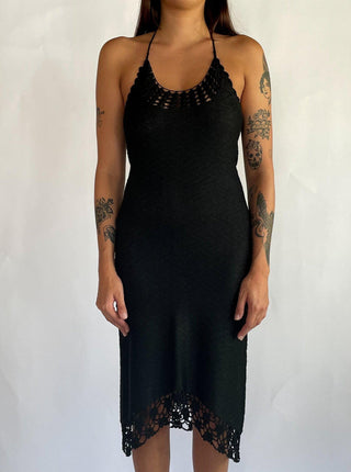 2000s Crocheted Halter Dress (4-6)