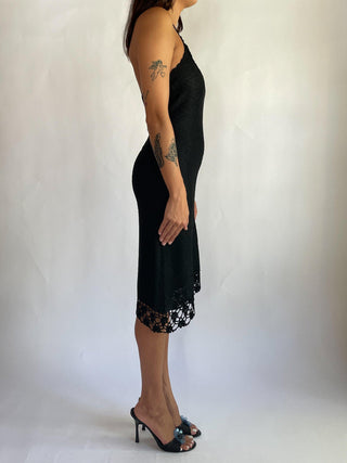 2000s Crocheted Halter Dress (4-6)