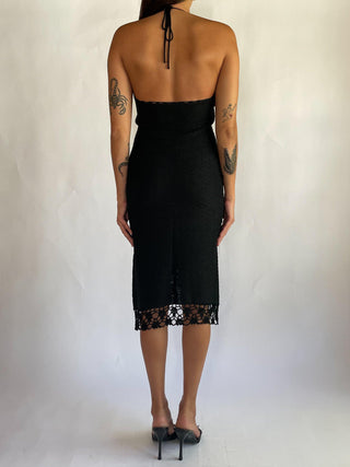2000s Crocheted Halter Dress (4-6)