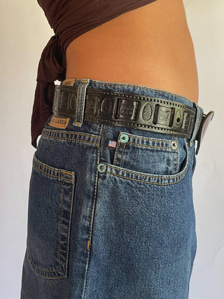 1990s Tres Fiores Enamel Heart Belt (29"-32")