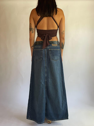 1990s-00s Polo Ralph Lauren Denim Maxi Skirt (8-10)