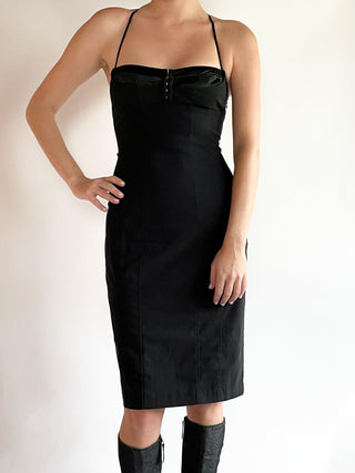 2000s Corset Back Bustier Dress (6)