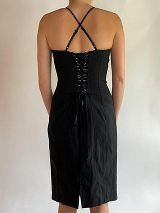 2000s Corset Back Bustier Dress (6)