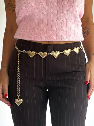 2000s Copper and Gold Heart Chain Belt