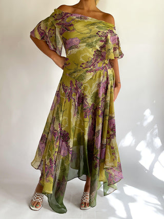 2000s Asymmetrical Green Fairy Dress (12)