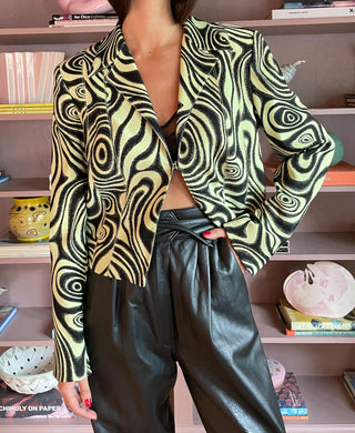 2000s Alberto Malaki for Caché Swirled Jacket (M)