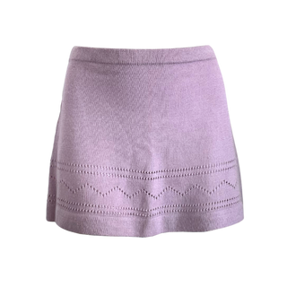 1980s Lilac Knit Mini Skirt, Made in Hong Kong (XS/S)