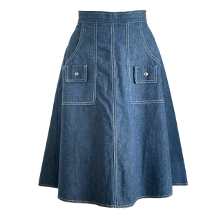 1970s Denim Wrap Skirt (27")