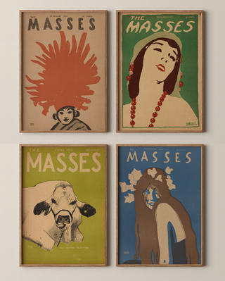 The Masses Magazine Covers Prints Collection (Set of 4), 1915-1917