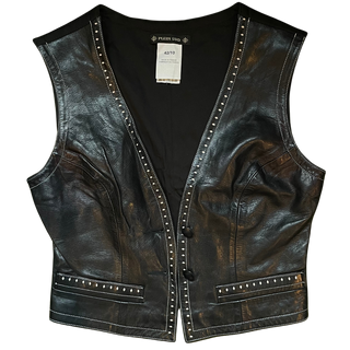 Plein Sud Leather Vest Top, Made in France (M/L)