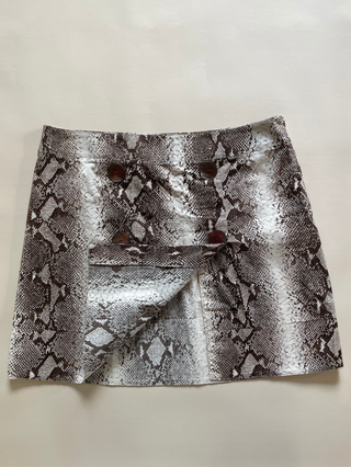 Blugirl by Blumarine Snakeskin Rhinestone Logo Mini Skirt, Made in Italy (8)