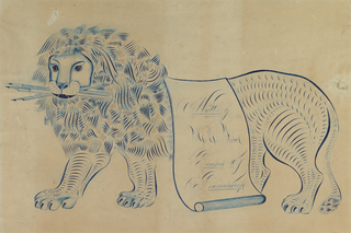 Ornamental Lion Print, 17th Century