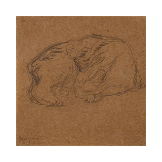 Sleeping Tortoise Shell Cat Print, 1905-1908