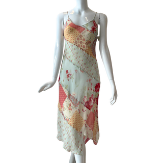 Patchwork Silk Slip Dress (XS/S)