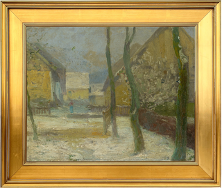 Museum Collection: The Artist's Yard in Slanec in Winter Print, 1897-1917