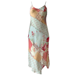 Patchwork Silk Slip Dress (XS/S)