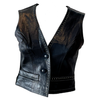Plein Sud Leather Vest Top, Made in France (M/L)